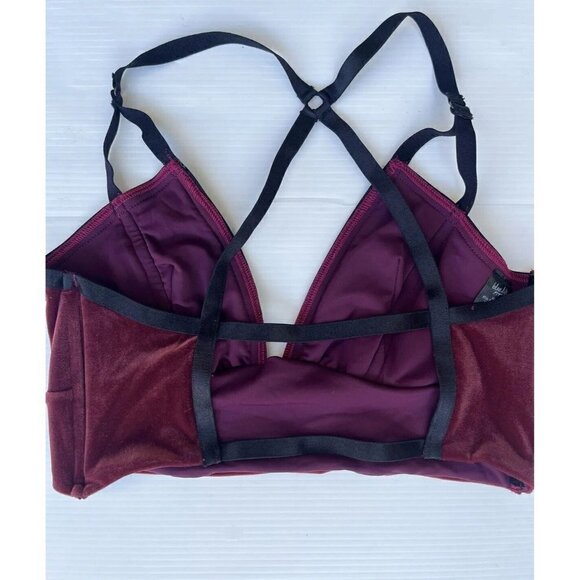 Blue Life Fit Bralette L Burgundy Exhale Velvet Bralette in Garnet Size L - Picture 15 of 16